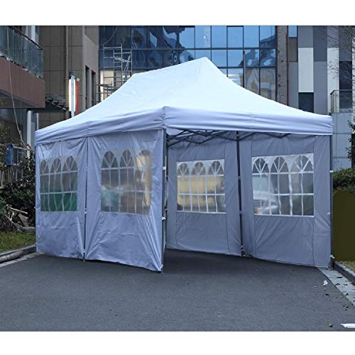 Heavy Duty 10x20 Ft Pop Up Wedding Tent with 4 Sidewalls,White - UV Coated, Waterproof Instant Outdoor Party Canopy Gazebo Tent