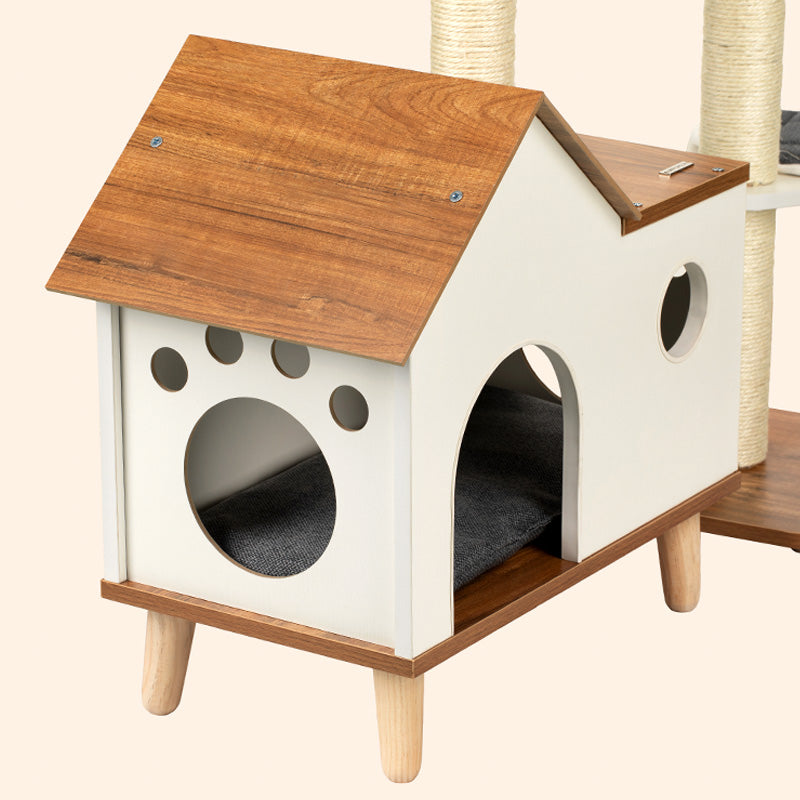 Wooden House Cat Tree