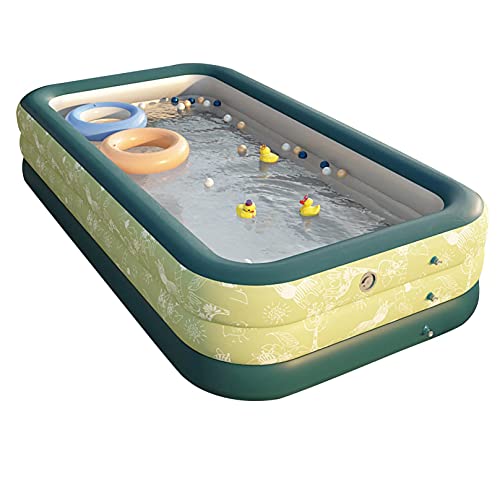 Inflatable Swimming Pool, Inflatable Pool for Kids Adults, Family Pool Bath Toys Square Outdoor, Garden, Backyard, Summer Water Party, with or Without Awning (118