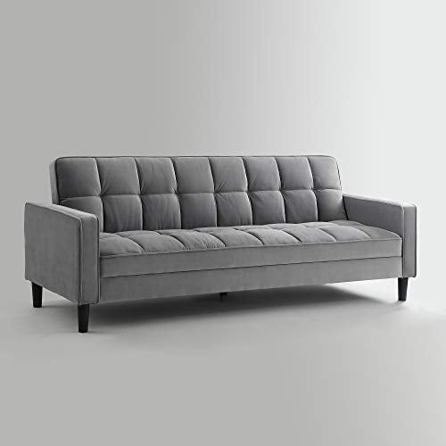 Loft Lyfe Velvet Sofa Bed - Grey | Design: James | Convertible | Tufted | 85