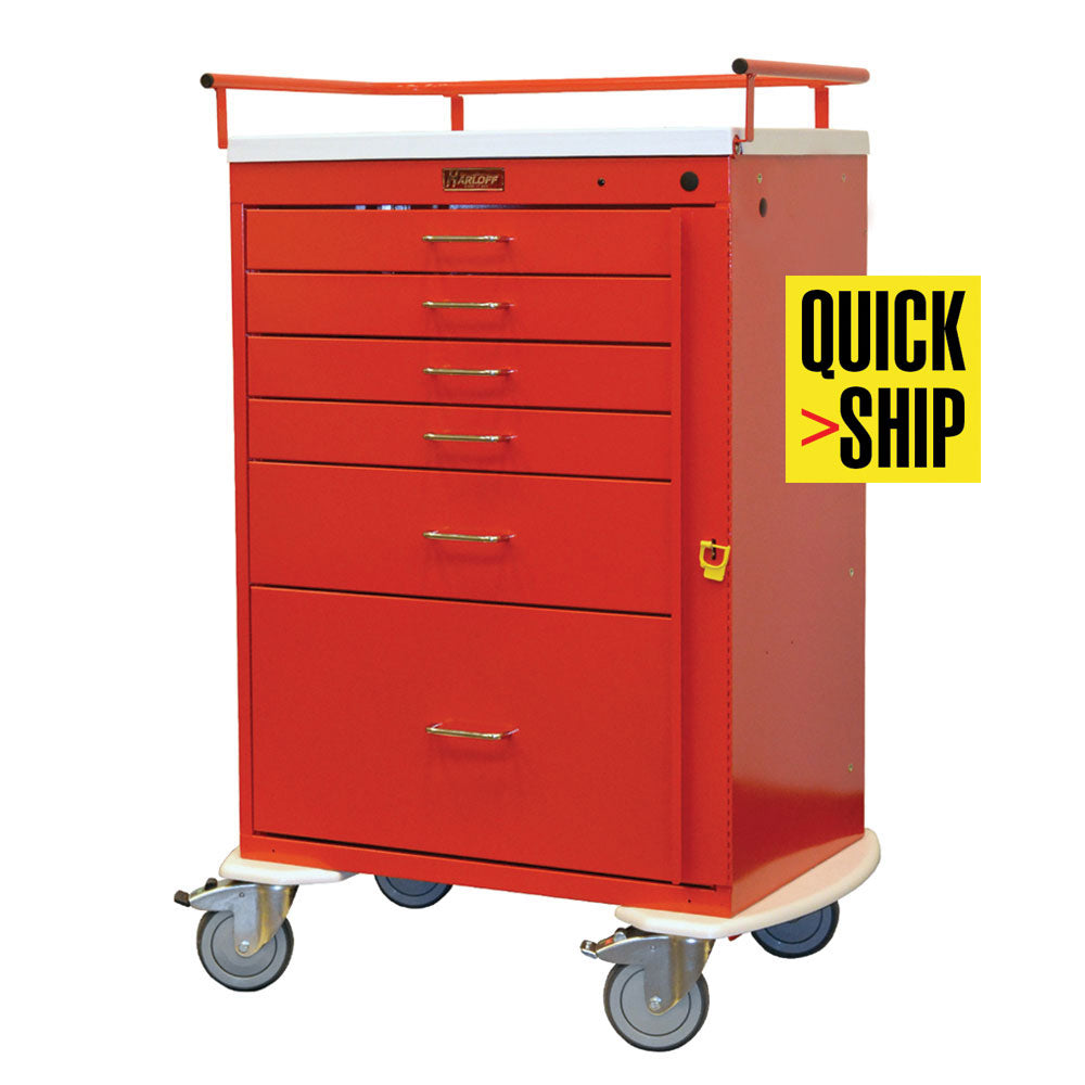Harloff Classic Line Emergency Cart, 6 Drawers, Breakaway Lock