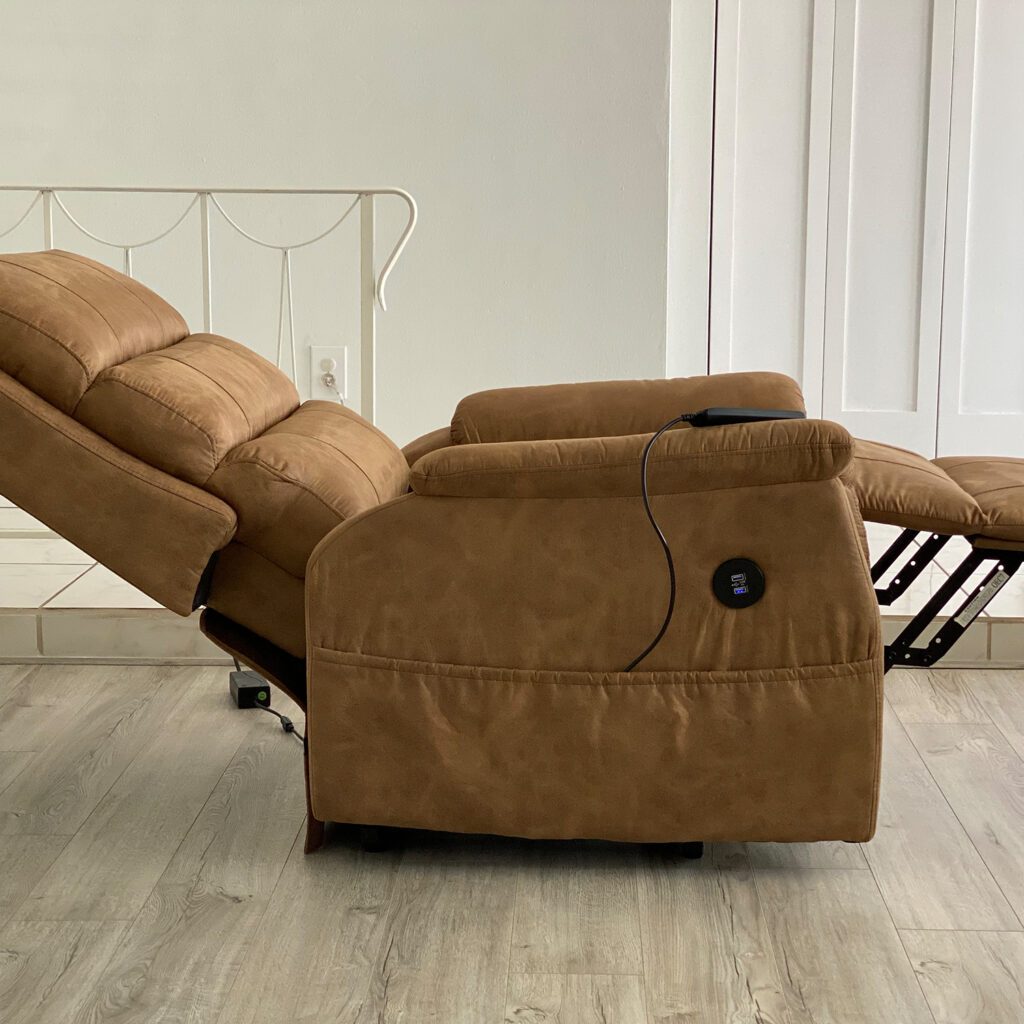 Lifesmart Power Lie Flat Lift Chair Recliner with Massage and Heat New