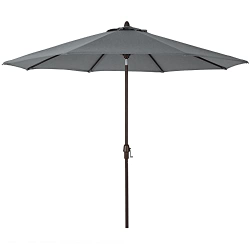 Tempera Sunbrella Patio Umbrella 10 ft Auto-Tilt Outdoor Umbrella, Aluminum Market Umbrella with 8 Ribs, Grey/Slate