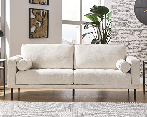 Signature Design by Ashley - Caladeron Mid-Centry Sofa, Off-White