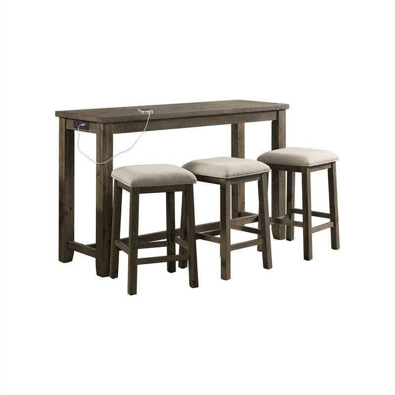 Picket House Furnishings Stanford Multipurpose Bar Table Set in Gray