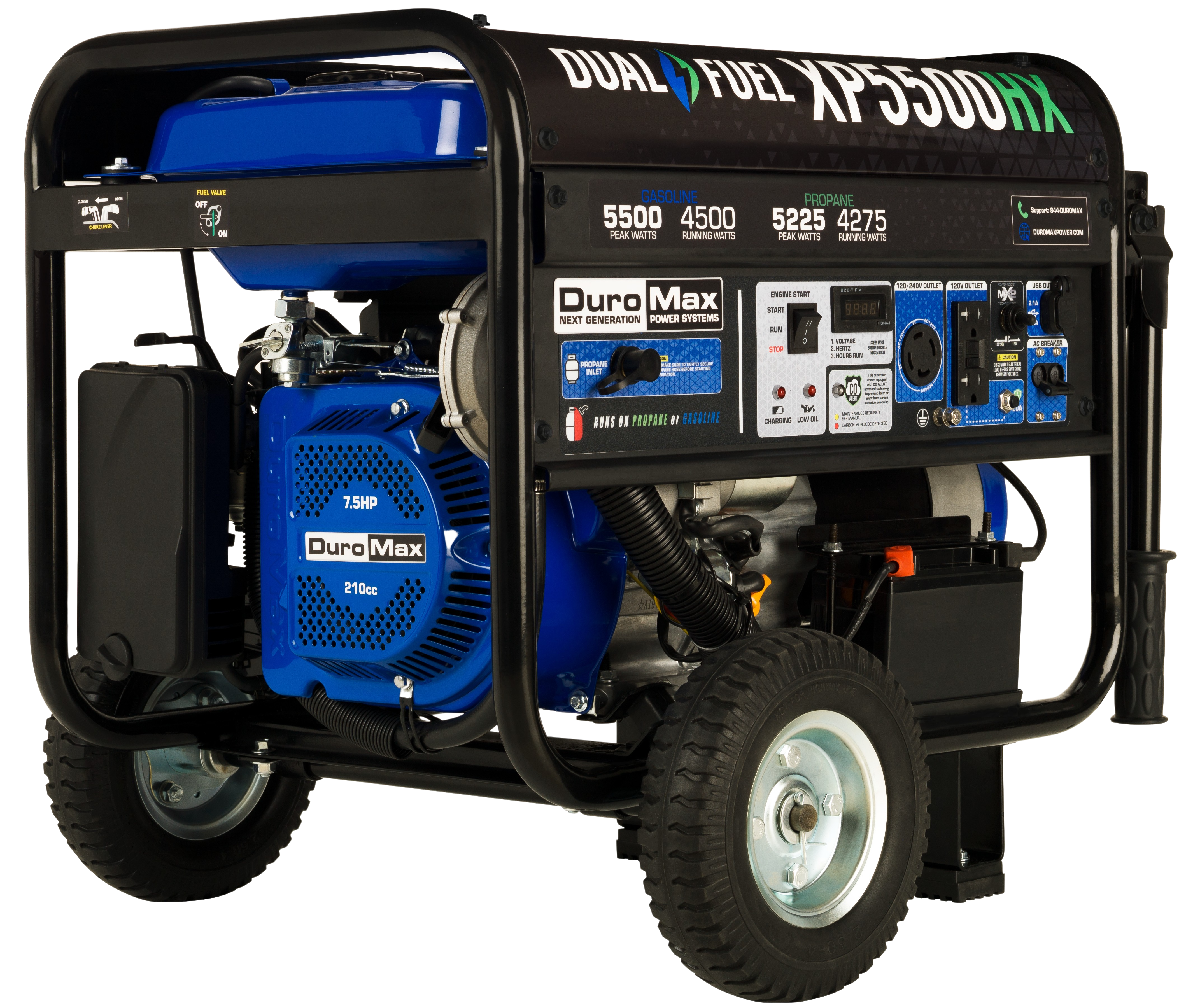 DuroMax XP5500HX 4500W/5500W Dual Fuel CO Alert Electric Start Generator New