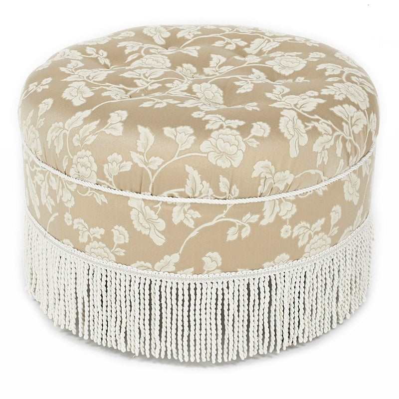 Yolanda Tufted Decorative Round Ottoman Gold Velvet