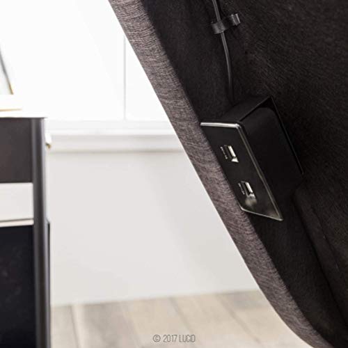 LUCID L300 Bed Base-5 Minute Assembly-Dual USB Charging Stations-Head and Foot Incline-Wireless Remote Adjustable, Queen, Charcoal