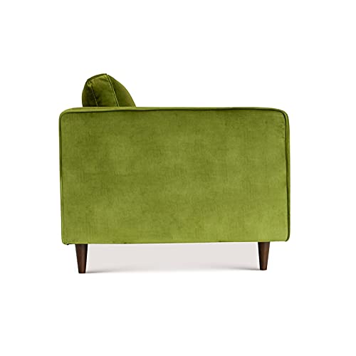 ASHCROFT Jax Mid-Century Modern Pillow Back Velvet Loveseat in Pistachio