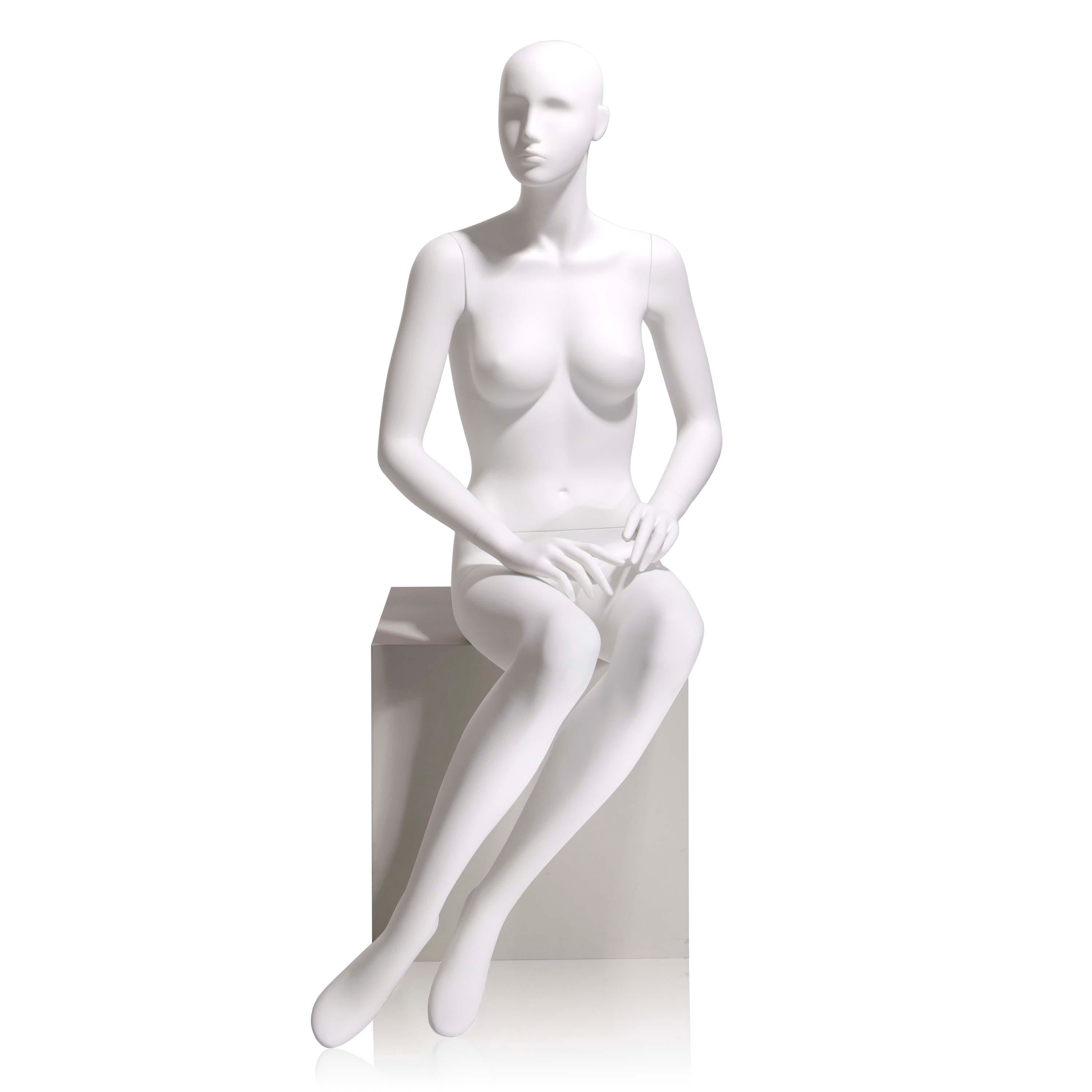 Econoco Female Mannequin - Abstract Head, Hands on Lap, Seated