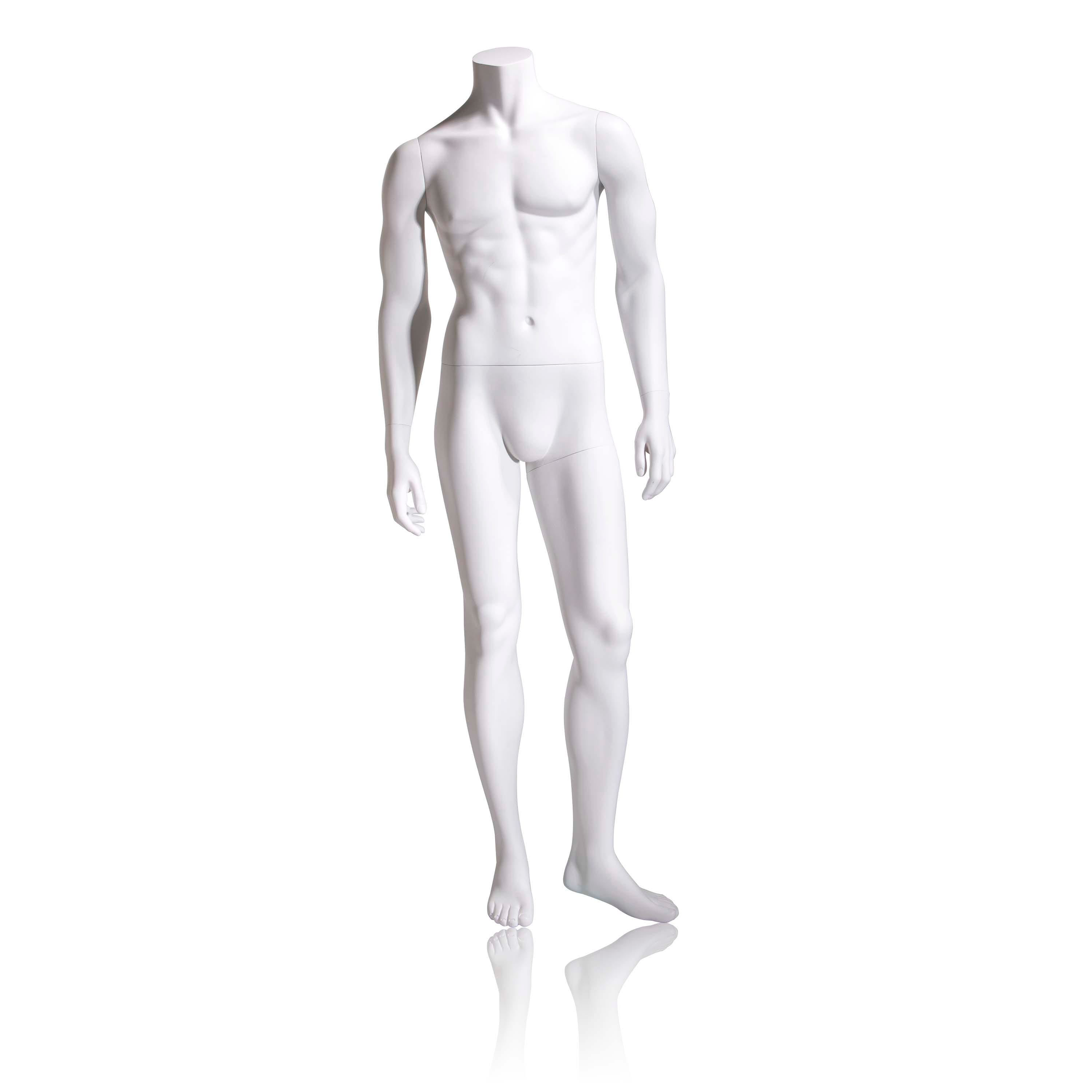 Econoco Male Mannequin - Headless, Arms by Side, Left Leg Slightly Bent