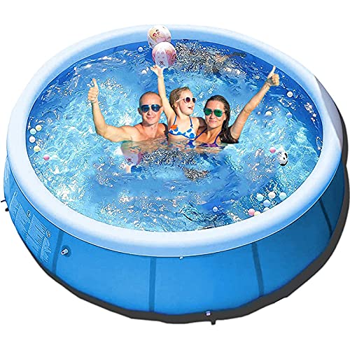 DPPAN 12ft x 30 in Inflatable Swimming Pool, Round Swimming Pools Family Inflatable Swimming Pool, Top Ring Blow Up Pools, for Outdoor, Yard, Garden Padding Pool,Blue