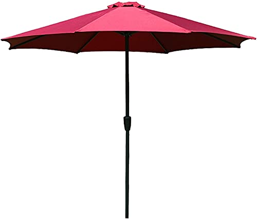 ンリアンに聞-花ラック Outside Umbrella for Patio Patio Umbrella Garden Patio Umbrella Market Umbrella with Crank UV-Protection Waterproof Outdoor(Color:Red)