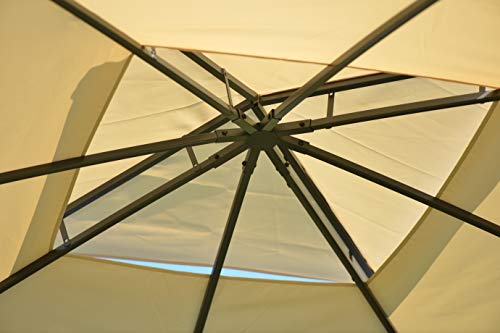 12'x12' Gazebo Tent Instant with Mosquito Netting Outdoor Gazebo Canopy Shelter Outdoor,BBQ Gazebo Tent with UV Protection, Beige