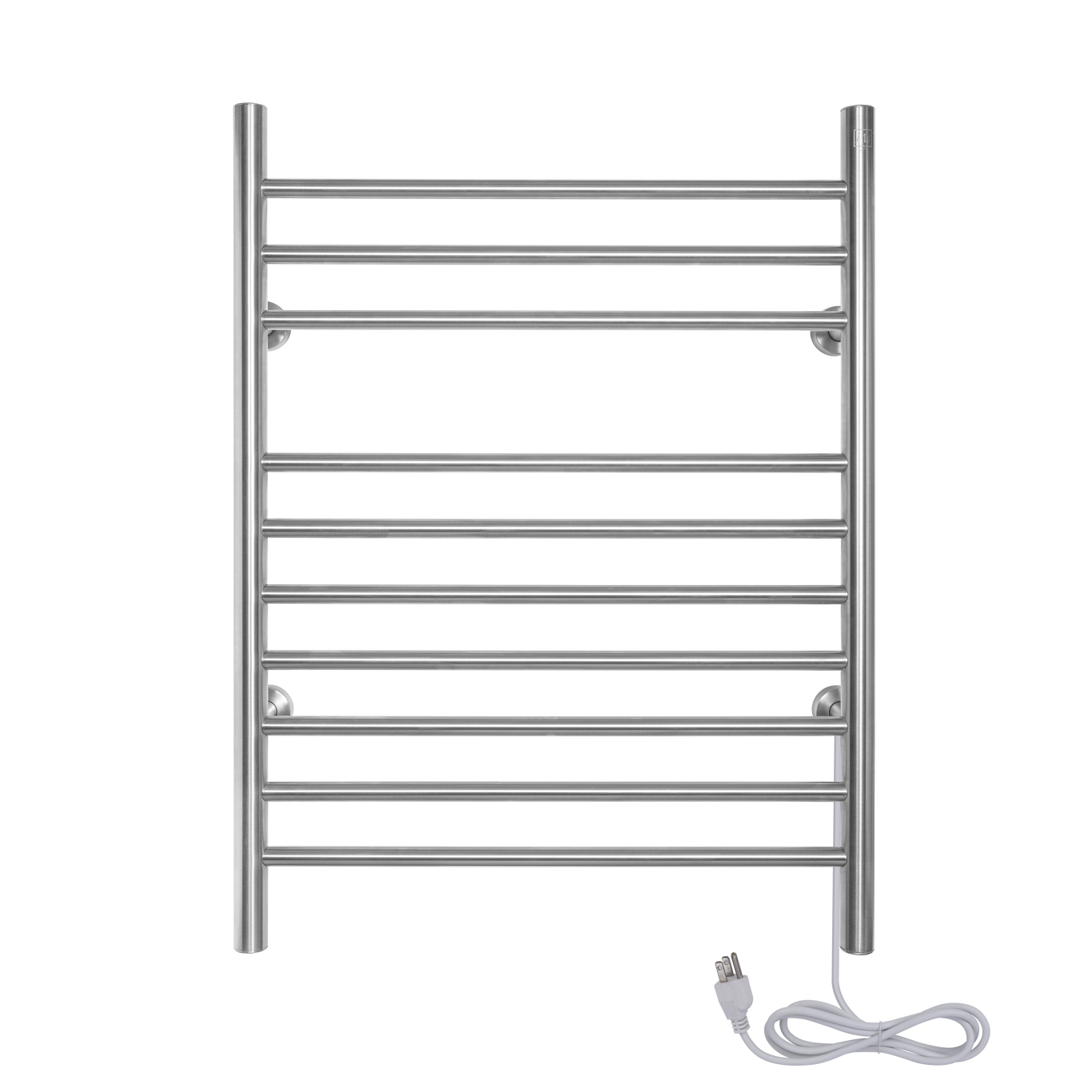 WarmlyYours TW-F10PS-HP Infinity Dual Connection 10 Bar Towel Warmer in Polished Stainless Steel New