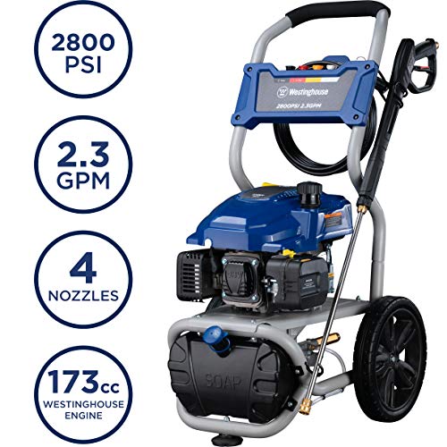 Westinghouse WPX2800 Gas Powered Pressure Washer with Soap Injection - 2800 PSI 2.3 GPM - One Gallon Reservoir - 25’ SUPR-Flex Hose - 4 Quick-Change Nozzles