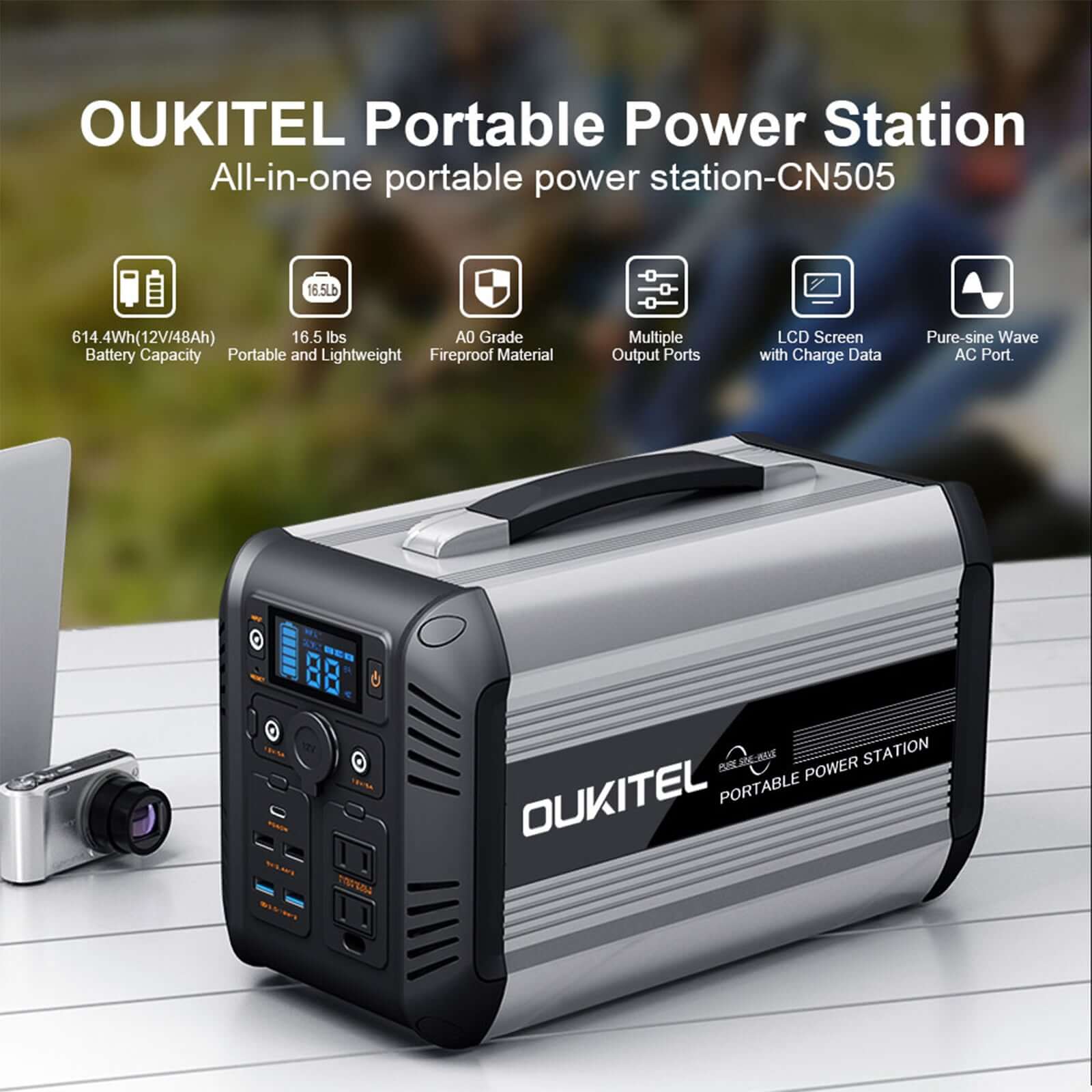 Oukitel CN505 614Wh Portable Power Station Solar Generator New