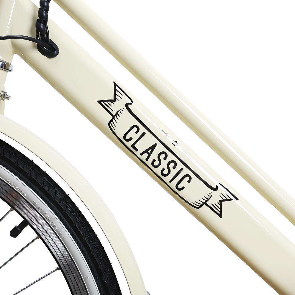 NAKTO 26 inch 250W City Classic Electric Bicycle 6 Speed E-Bike 36V Lithium Battery White New