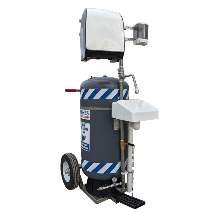 Justrite 30 Gallon, Portable Hughes Self-Contained Hand Washing Station, Mobile