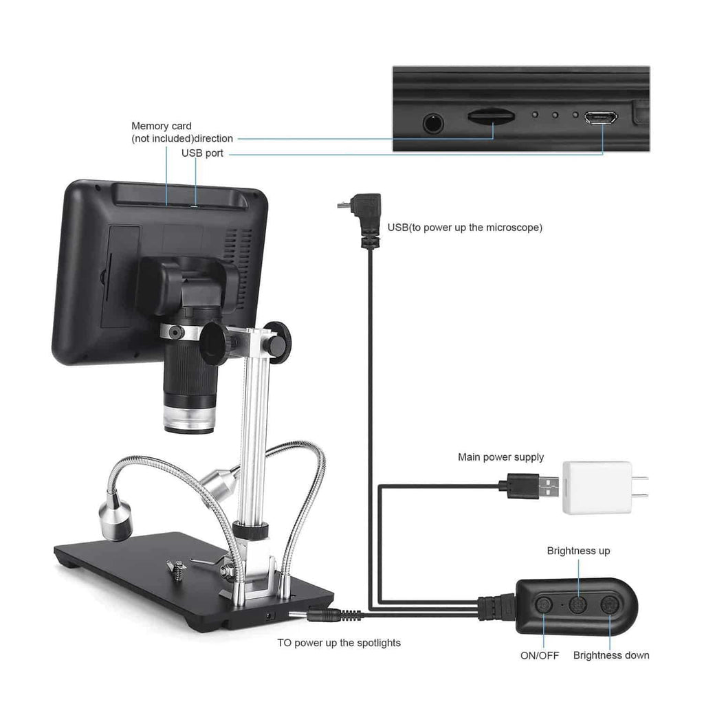 Andonstar AD207 7 Inch Display 2MP HD Digital Microscope New