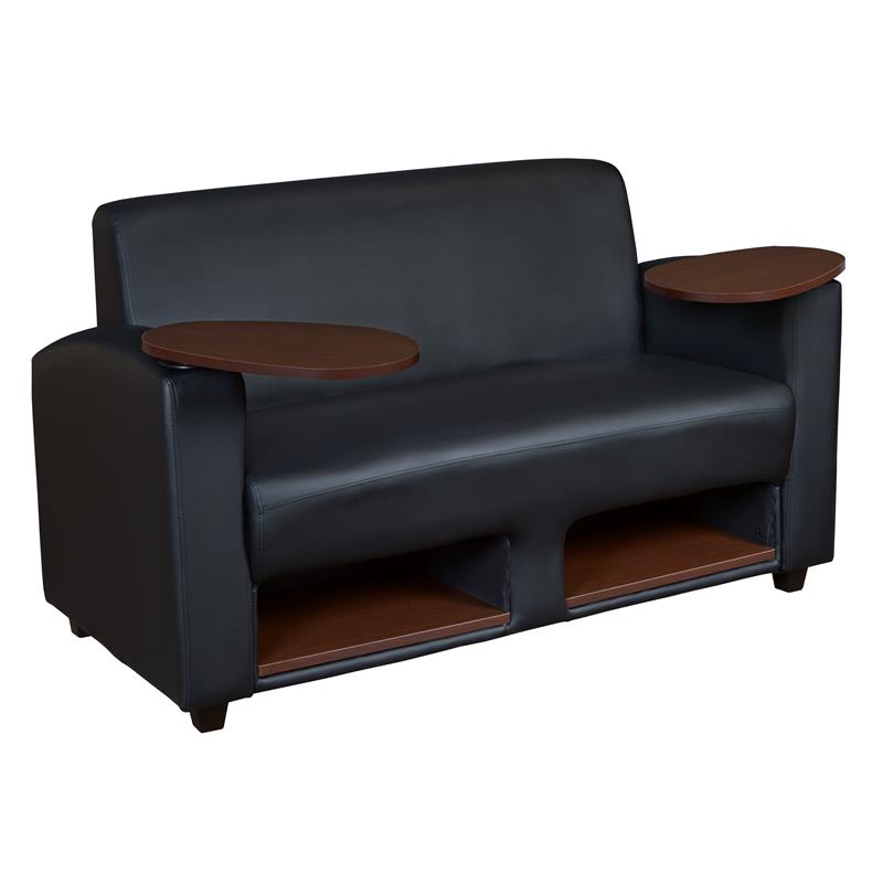 Supernova Tablet Arm Loveseat- Black/Java