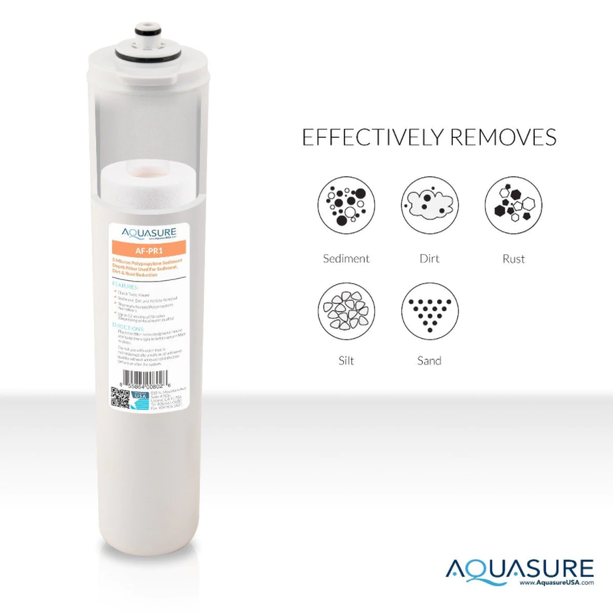 Aquasure AF-CP100 Premier Series Complete 4 Stages Quick Twist Filter Bundle with 100 GPD Reverse Osmosis Water System Membrane New