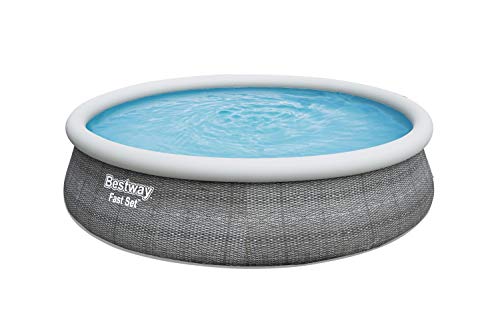 Bestway 57371E Fast 15’ x 42” Round Inflatable Set Above Ground Pool, Rattan