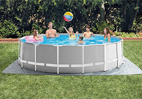 366X76CM Swimming Pool Paddling Pool Round Frame Above Ground Pool Pond Family Swimming Pool Metal Frame Structure Pool,Light Blue