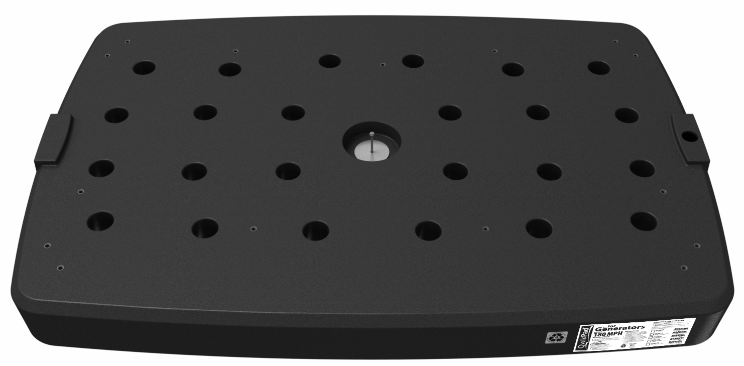 Qwikpad Lightweight Pad 180 MPH Wind For 9-24kW Air Cooled Generac Generators New (Can only be purchased together with a generator)