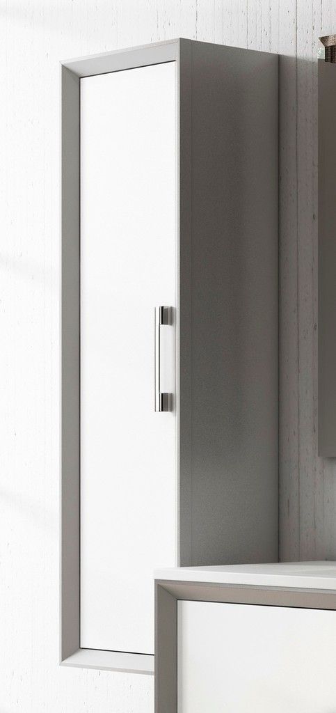 White and Silver Decor Tirador Tall Unit - Lucena Bath 4274-01/silver