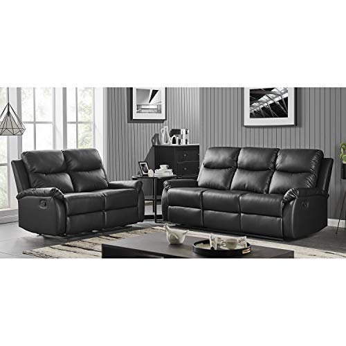 Global Furniture USA Black Console Reclining Loveseat