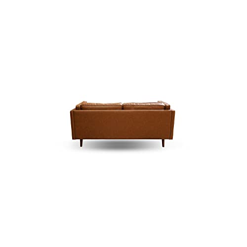 Creative Co-Op Atley High Sided Sofas, Brown Vegan Leather