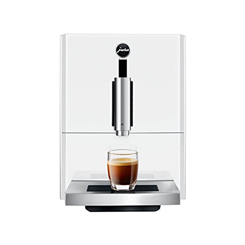 Jura A1 Automatic Coffee Machine (Piano White) with 2 Cup and Saucer Sets, Cleaning Tablets & Coffee Canister Bundle (5 Items)