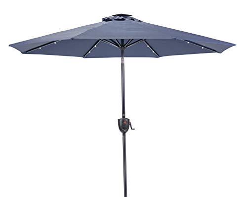 Sun-Ray 811042 Solar Patio Umbrella, Navy