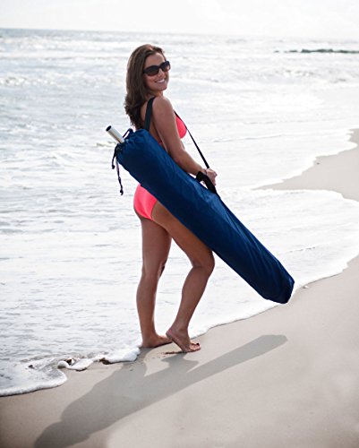 7.5 ft. Steel Commercial Grade Heavy Duty Beach Umbrella with Ash Wood Pole & Acrylic Fabric