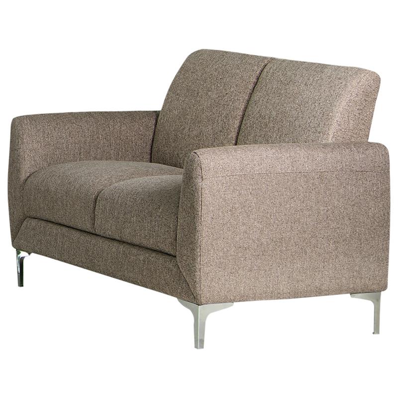 Polyester Blend Fabric Loveseat in Wheat/Silver