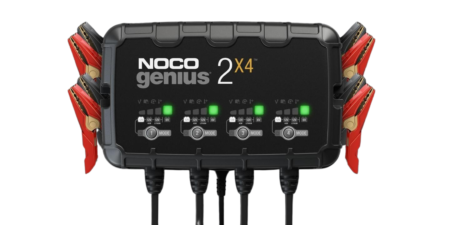 NOCO Genius GENIUS2X4 6V and 12V 4 Bank 8 Amp Automatic Maintainer Desulfator And Smart Battery Charger New