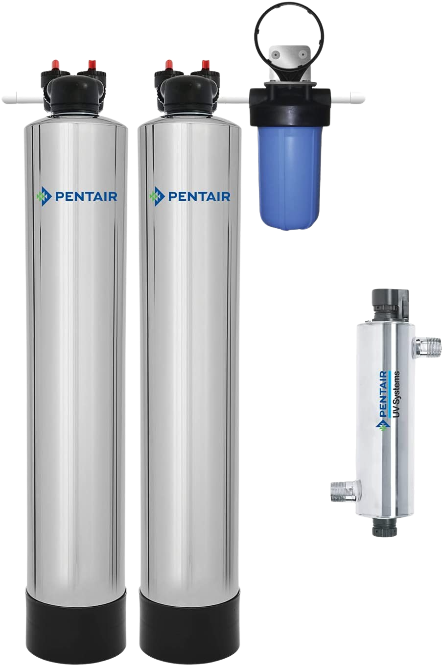 Pentair Pelican PSE1800-PUV-7-P Whole House Water Filtration and NaturSoft Water Softener Alternative with UV New