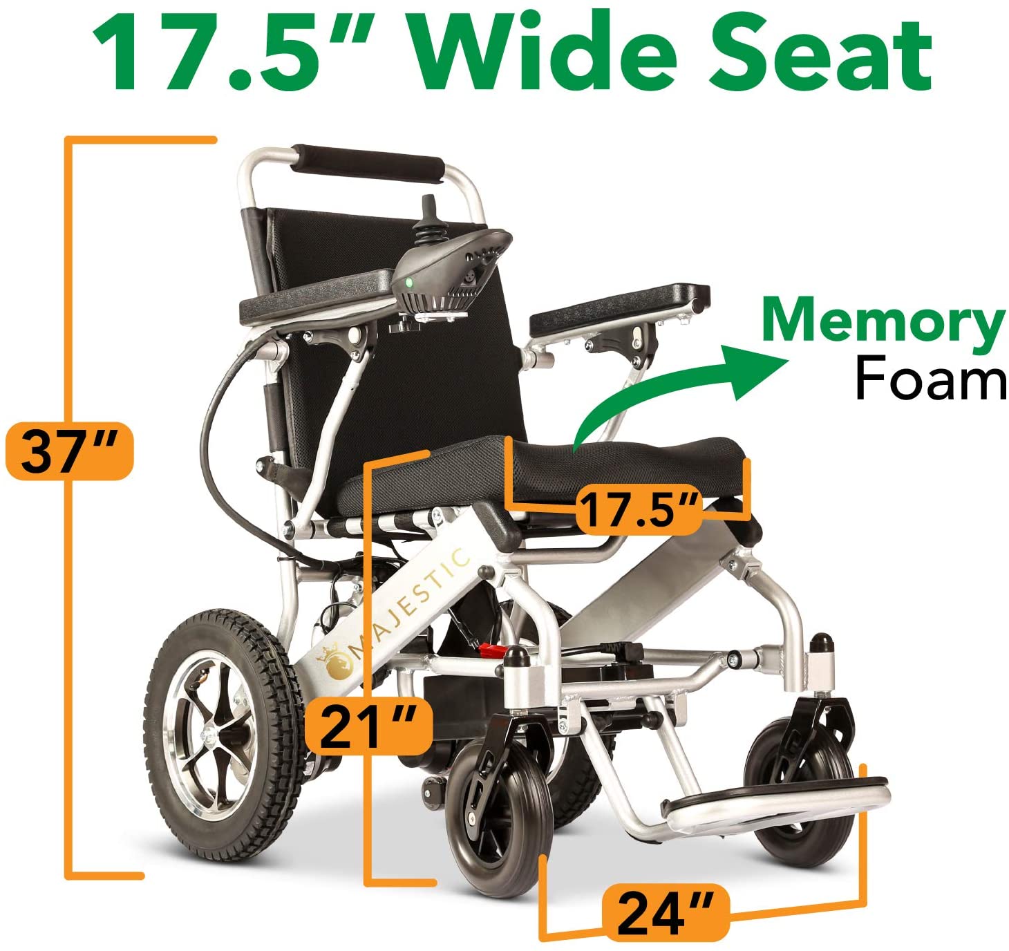 ComfyGO 601-7001 Majestic Fold & Travel Lightweight Electric Power Heavy Duty Wheelchair Scooter Silver New