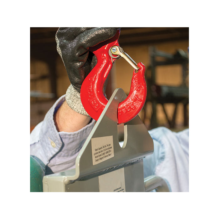 Justrite Double Cylinder Hand Truck W/ Firewall & Hoist Ring, 16 In Pneumatic Wheels, Rear Casters & Tool Box