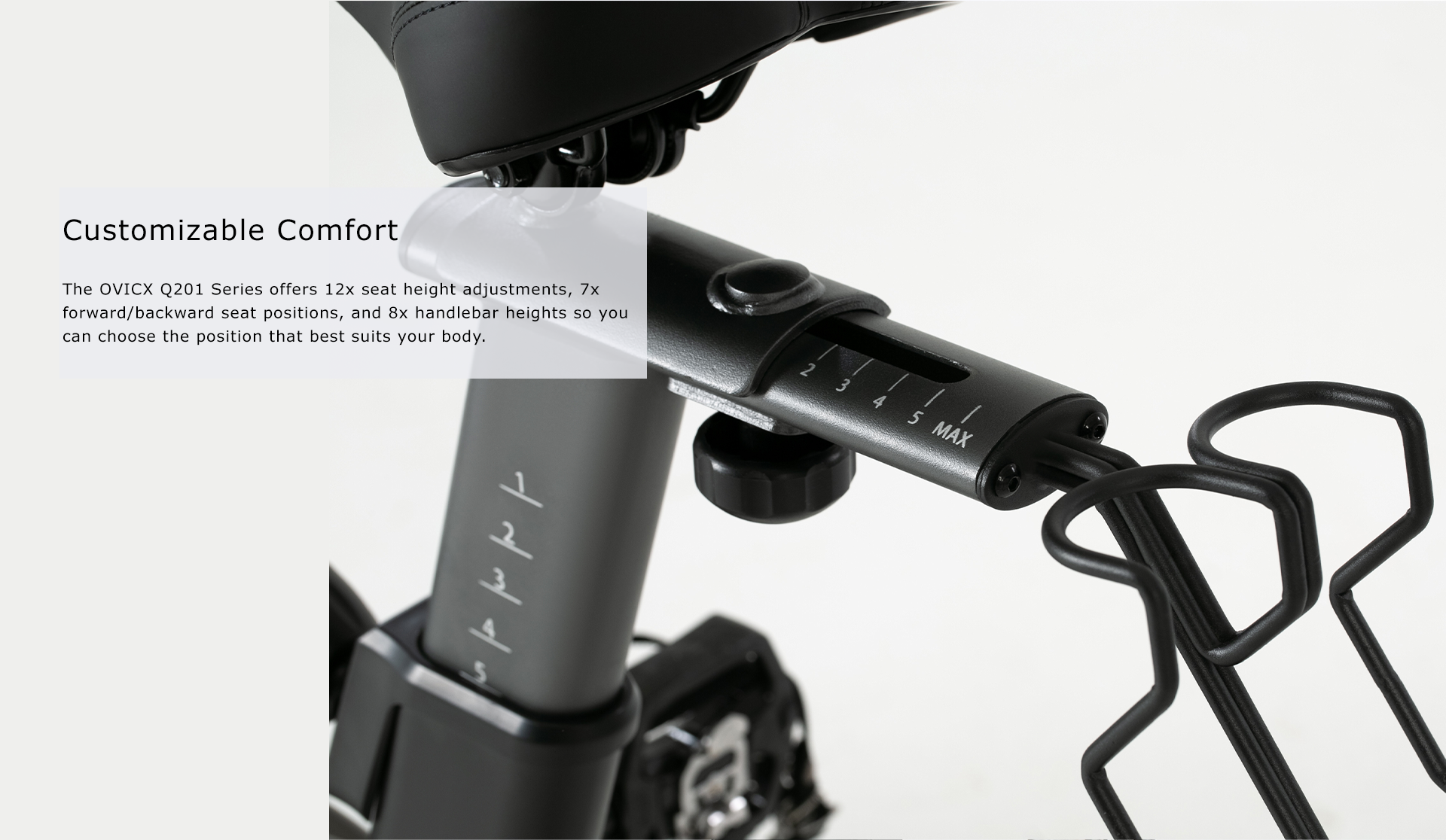 OVICX OS-EBIKE-Q201 Stationary Exercise Bike With Bluetooth Connectivity New