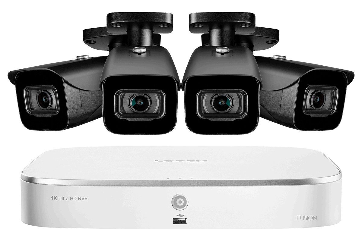 Lorex N4K2-84BB 8-Channel Fusion NVR System with Four 4K (8MP) IP Cameras Security Surveillance System New