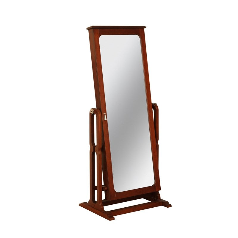 Mirror Wood Jewelry Wardrobe in Marquis Cherry