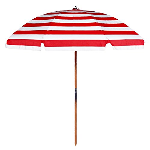 7.5 ft. Avalon Fiberglass Heavy Duty Commercial Grade Beach Umbrella with Ash Wood Pole & Acrylic Fabric