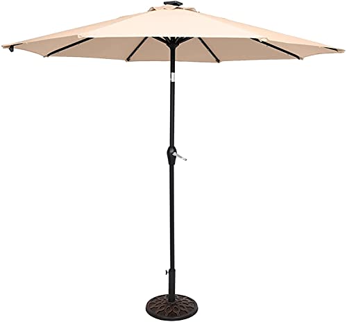 ンリアンに聞-花ラック Outside Umbrella for Patio Patio Umbrella Round Umbrella Waterproof Folding Sunshade Top Garden Beach Umbrellas Outdoor(Color:Light Brown,Size:A)