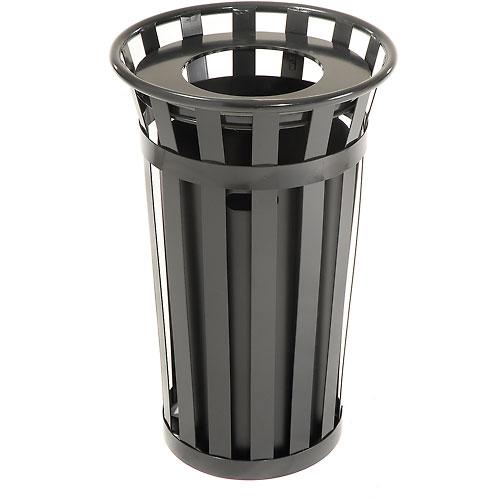 Global Industrial™ Outdoor Metal Waste Receptacle - 24 Gallon Black