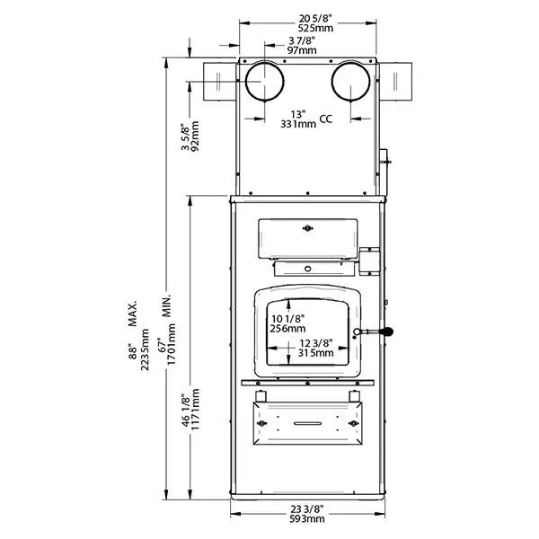 Drolet DF00500 Heatpack CSA Certified 1,500 Sq. Ft. Wood Furnace New Canada Only