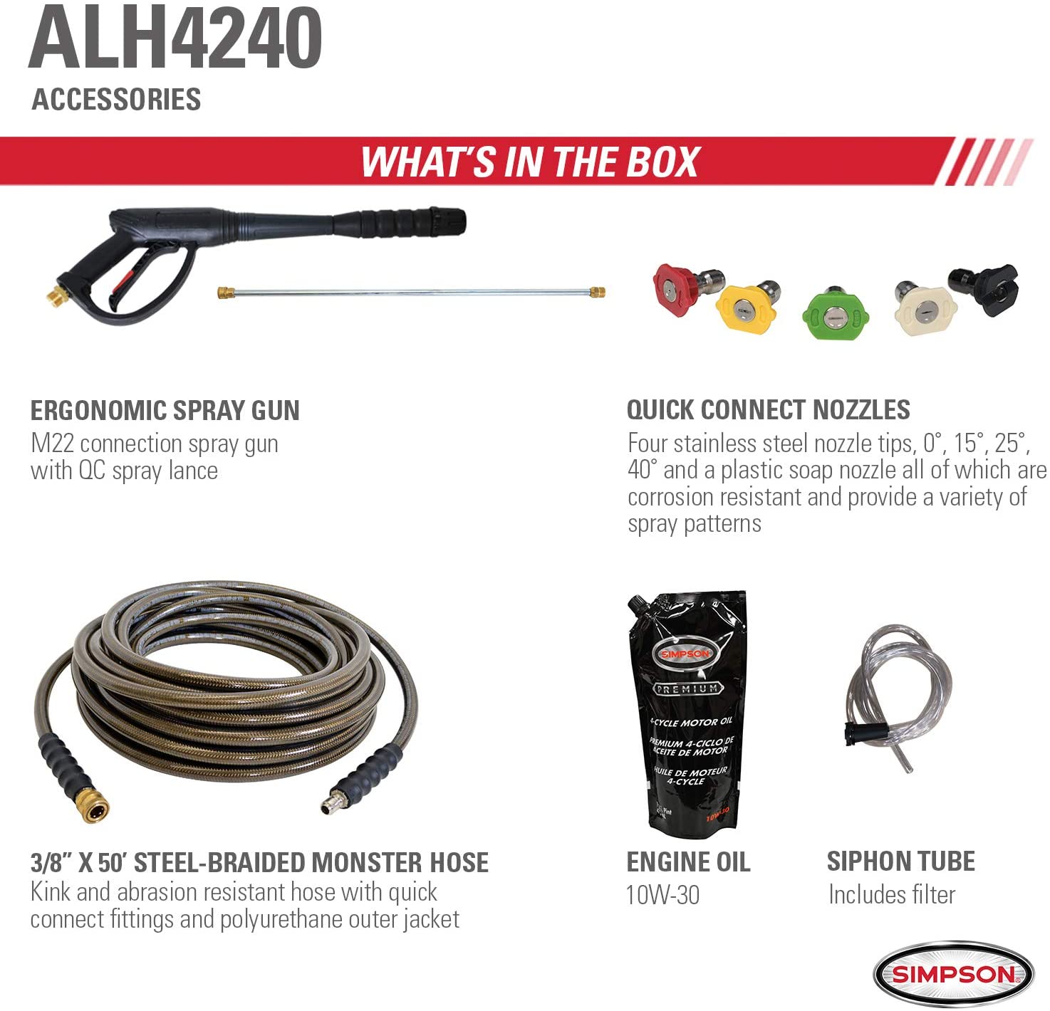 Simpson ALH4240 Aluminum CAT 4200 PSI 4.0 GPM Honda Gas Pressure Washer New