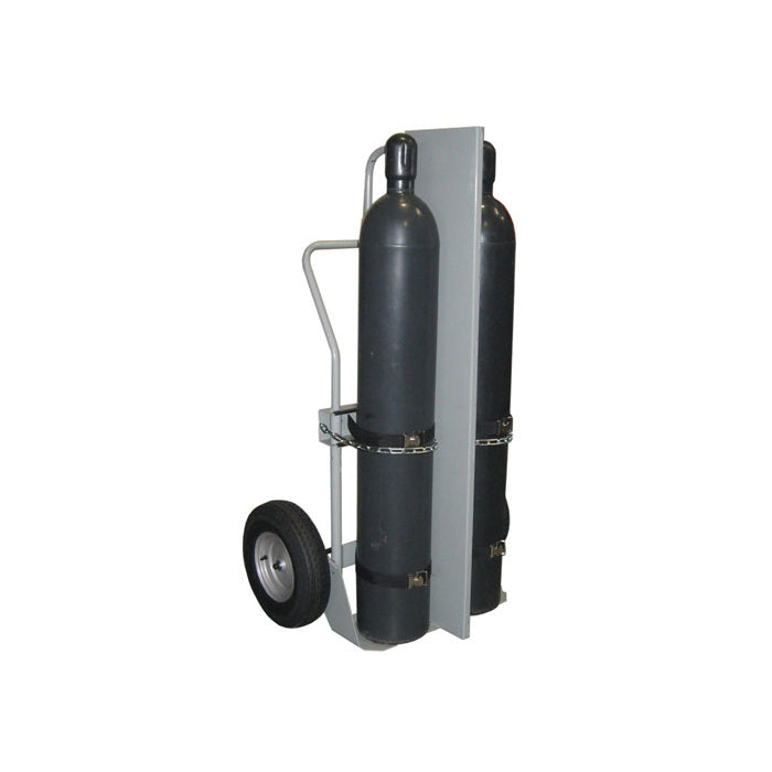 Justrite Double Cylinder Hand Truck With Firewall, 16 Inch Pneumatic Wheels