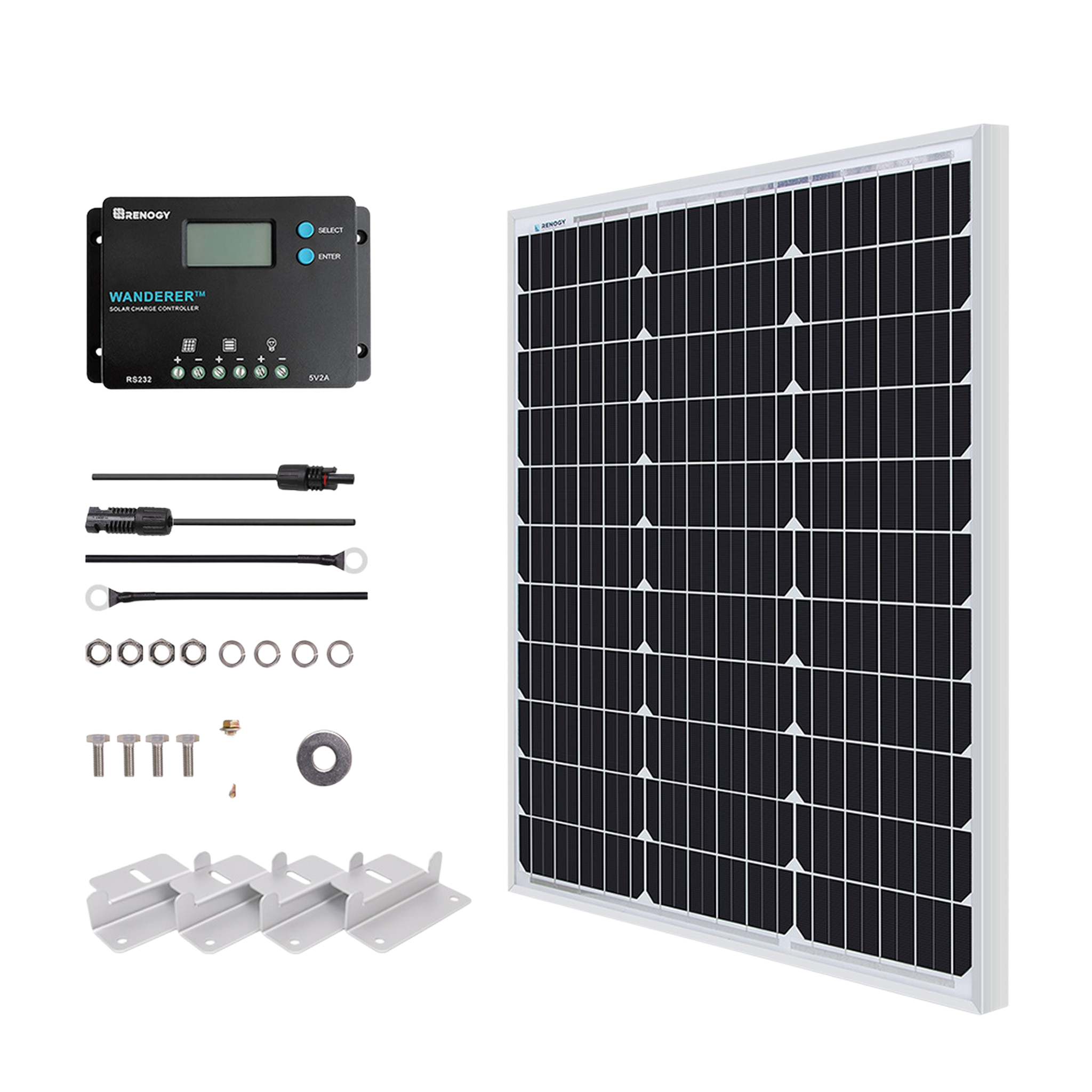 Renogy RKIT50DST-US 12V Monocrystalline Starter Kit New